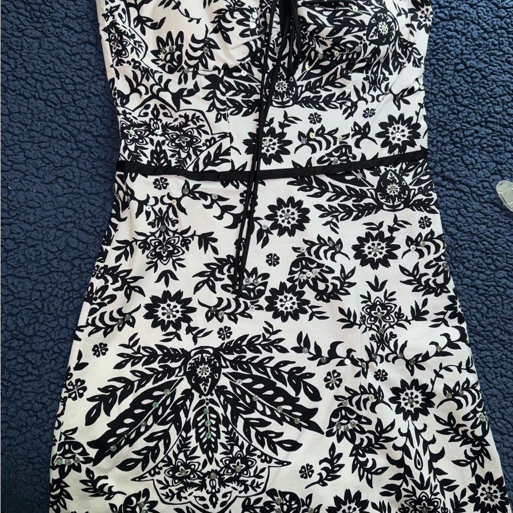 Speechless Black and White Halter Sheath Mini Dress